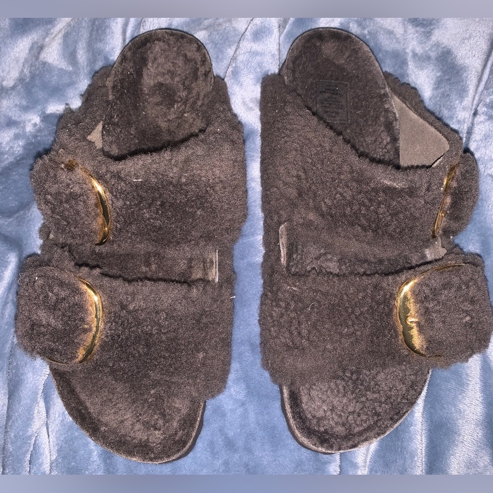 Women's Arizona Big Buckle Shearling Slide Sandals